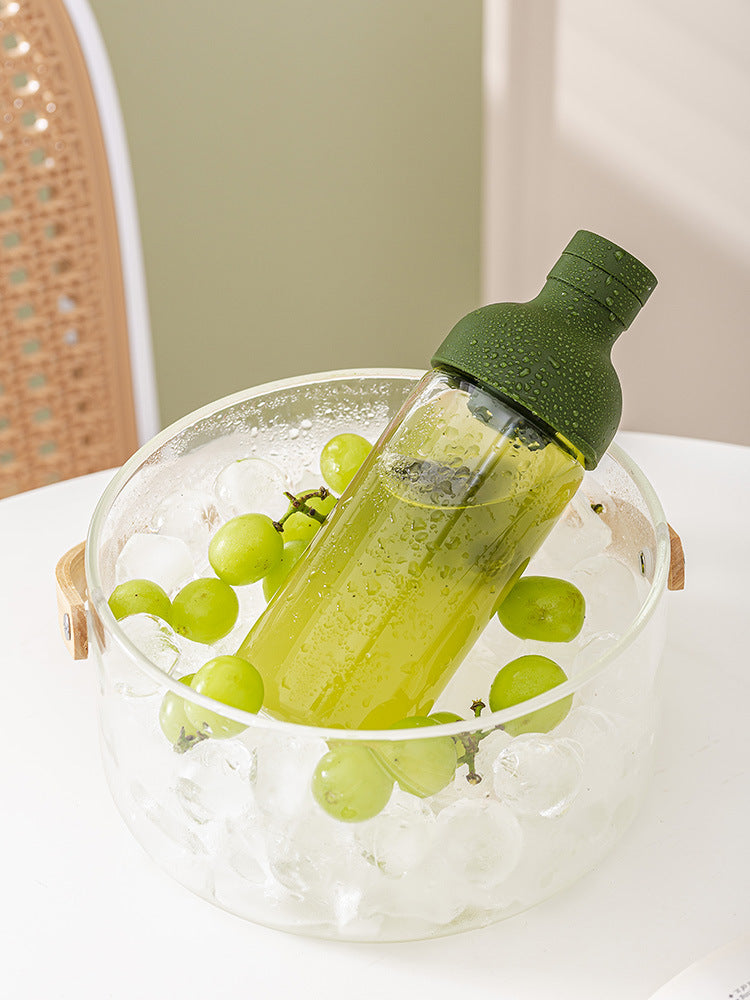 Style Cold Brew Bottle - 450ml Glass, Leak-Resistant Silicone Top Green Silicone Lid - Image 3