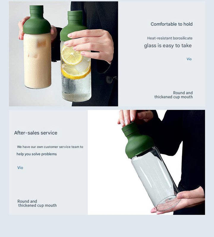 Style Cold Brew Bottle - 450ml Glass, Leak-Resistant Silicone Top White Silicone Lid - Image 4