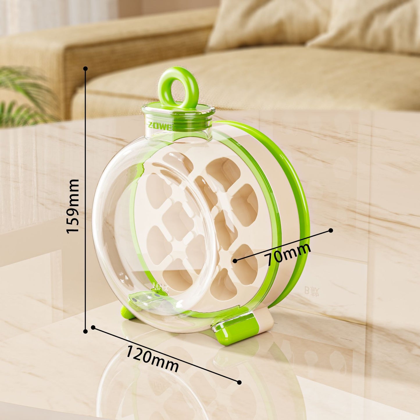 Green Portable Press-Release Ice Cube Maker Bottle - Makes 12 Cubes, Doubles as Bottle - Image 2