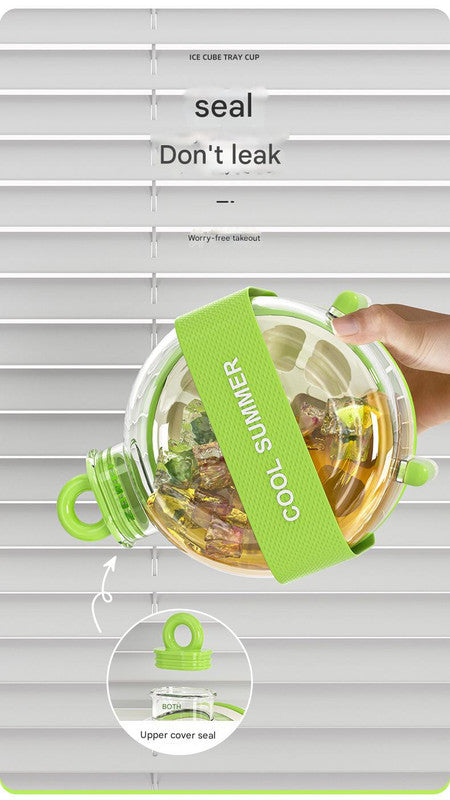 Green Portable Press-Release Ice Cube Maker Bottle - Makes 12 Cubes, Doubles as Bottle - Image 3