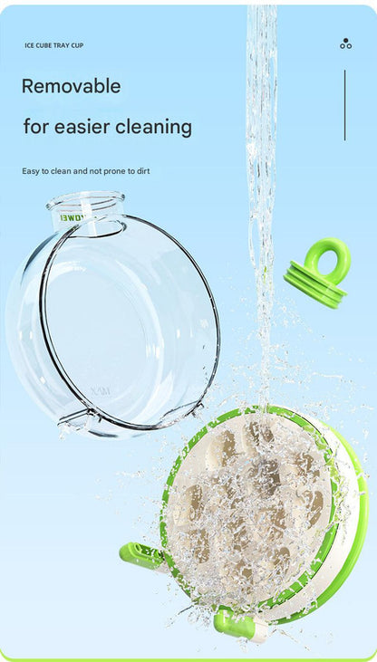 Green Portable Press-Release Ice Cube Maker Bottle - Makes 12 Cubes, Doubles as Bottle - Image 5