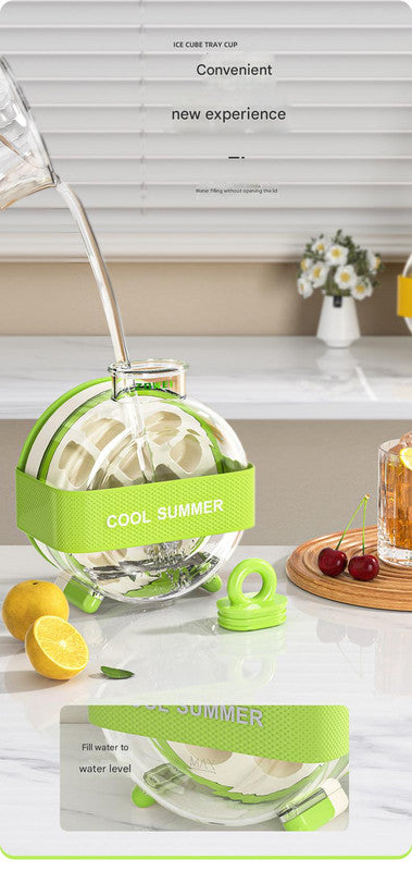 Green Portable Press-Release Ice Cube Maker Bottle - Makes 12 Cubes, Doubles as Bottle - Image 6