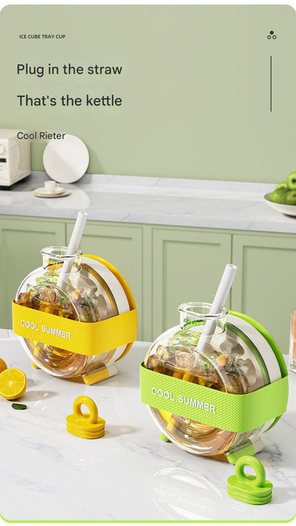 Yellow Portable Press-Release Ice Cube Maker Bottle - Makes 12 Cubes, Doubles as Bottle - Image 4