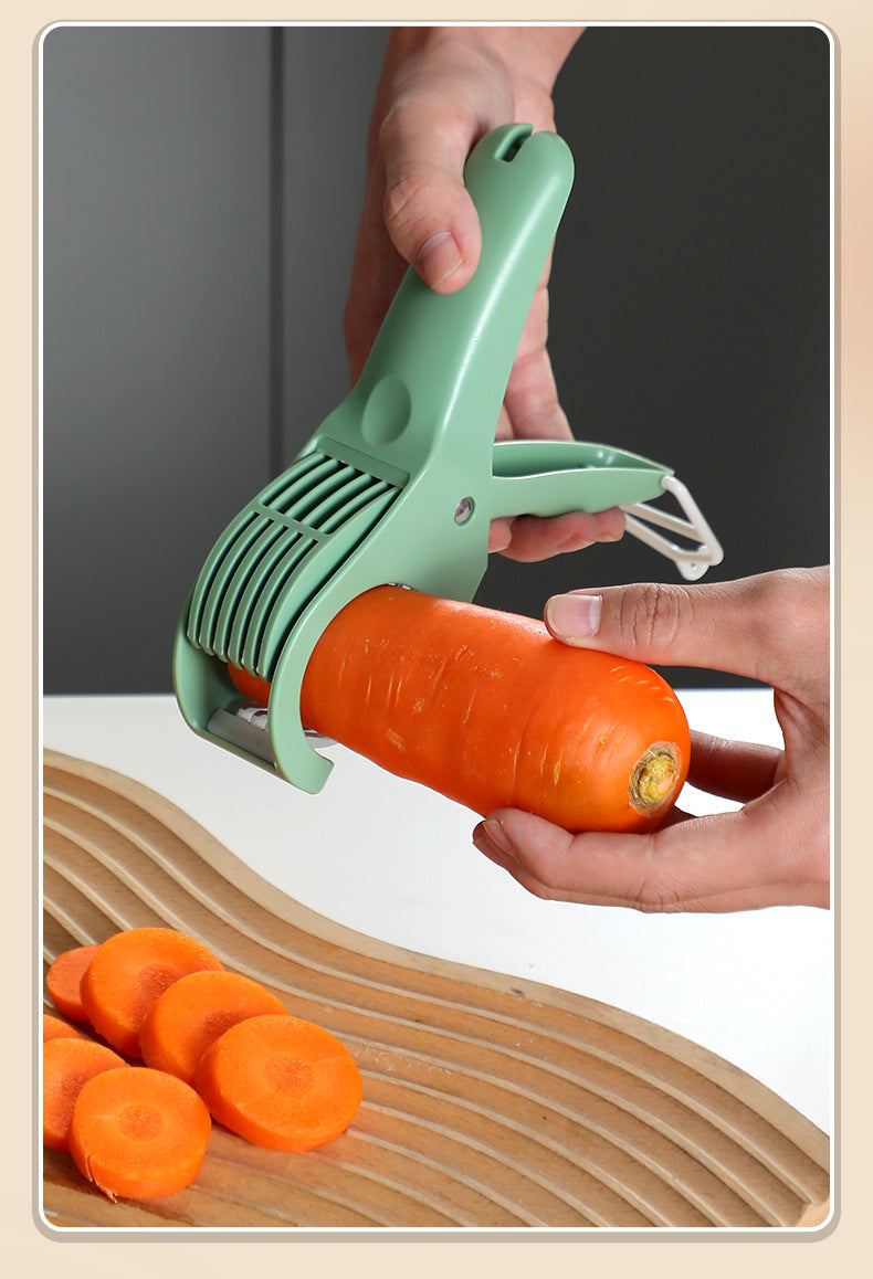 2 pcs Green 5-Blade Fruit & Vegetable Slicer for Crinkle Cuts - Kitchen Gadget - Image 2