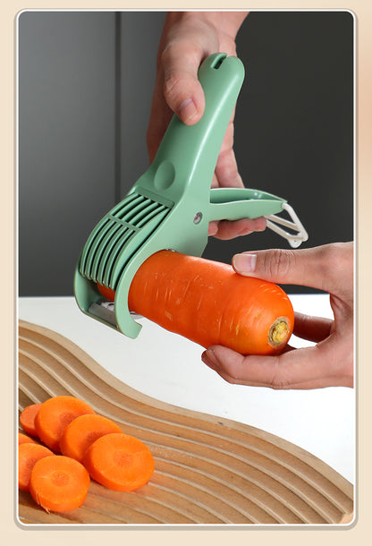 2 pcs Green 5-Blade Fruit & Vegetable Slicer for Crinkle Cuts - Kitchen Gadget - Image 2