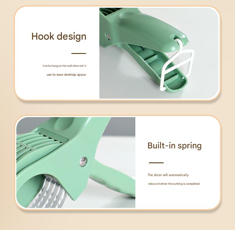 2 pcs Green 5-Blade Fruit & Vegetable Slicer for Crinkle Cuts - Kitchen Gadget - Image 4