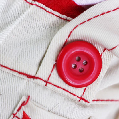 Red Cute Sailor Dog Outfit - Striped Shirt & Anchor Overalls for Small Dogs (Size : L ) - Image 3