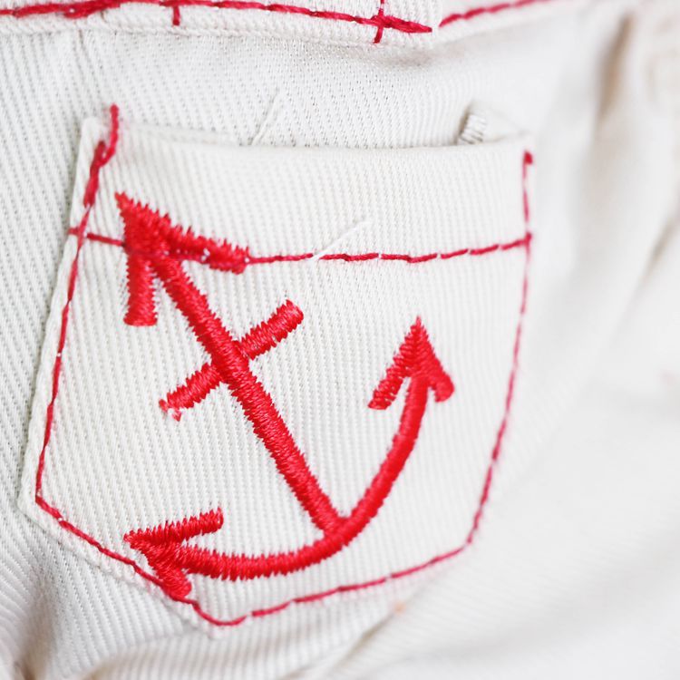 Red Cute Sailor Dog Outfit - Striped Shirt & Anchor Overalls for Small Dogs (Size : L ) - Image 5
