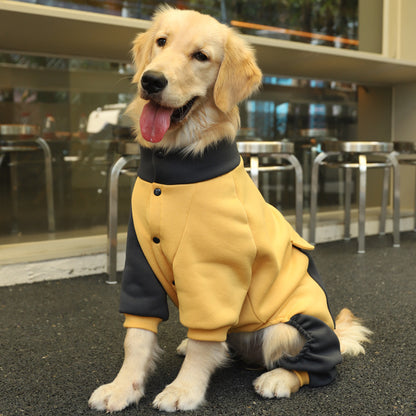 Turmeric Sporty Dog Onesie with Back Zipper & Pockets - For Medium/Large Dogs (Size : 4XL) - Image 2