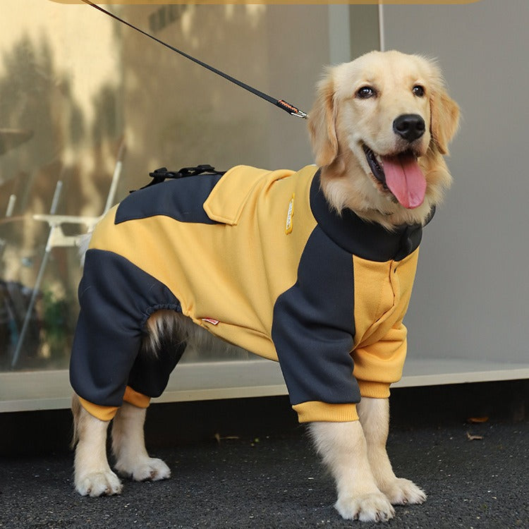 Turmeric Sporty Dog Onesie with Back Zipper & Pockets - For Medium/Large Dogs (Size : 6XL)