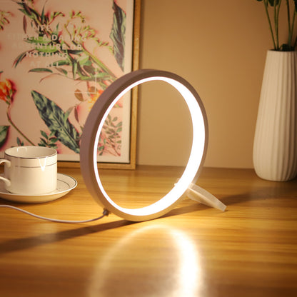 Modern LED Ring Desk Lamp - USB Powered, 3 Color Modes, Dimmable - Image 3