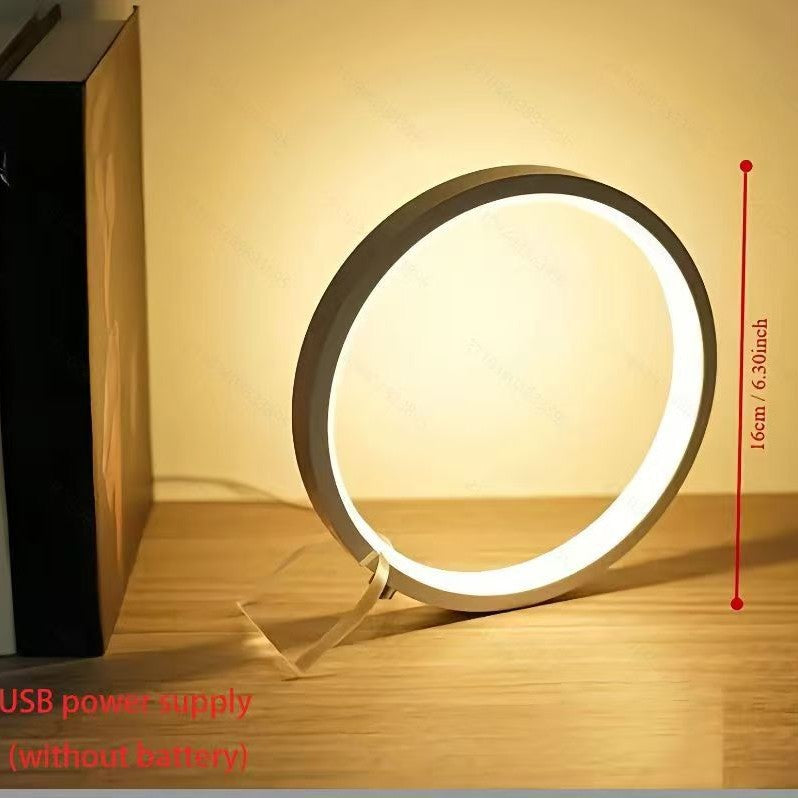 Modern LED Ring Desk Lamp - USB Powered, 3 Color Modes, Dimmable - Image 4