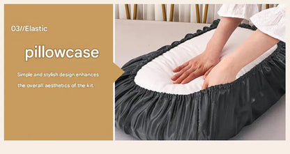 Champagne Silky Satin Pillowcase Pair - Smooth for Hair & Skin, Elastic Fitted (46x70+16cm) - Image 4