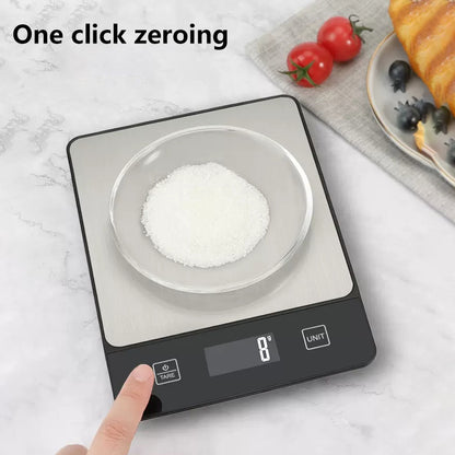 Black Digital Kitchen Scale - Stainless Steel Food Scale for Baking & Cooking (10kg/1g) - Image 4