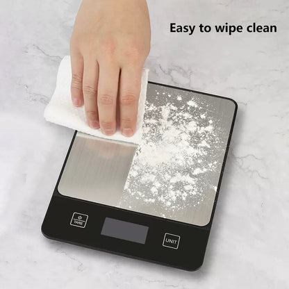 White Digital Kitchen Scale - Stainless Steel Food Scale for Baking & Cooking (10kg/1g) - Image 5