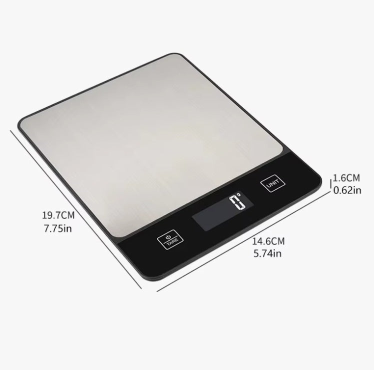 White Digital Kitchen Scale - Stainless Steel Food Scale for Baking & Cooking (10kg/1g) - Image 6