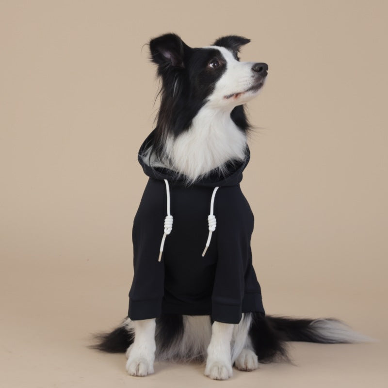 Black Classic Dog Sweatshirt with Hood & Drawstrings - For Large Dogs (Size : 2XL)