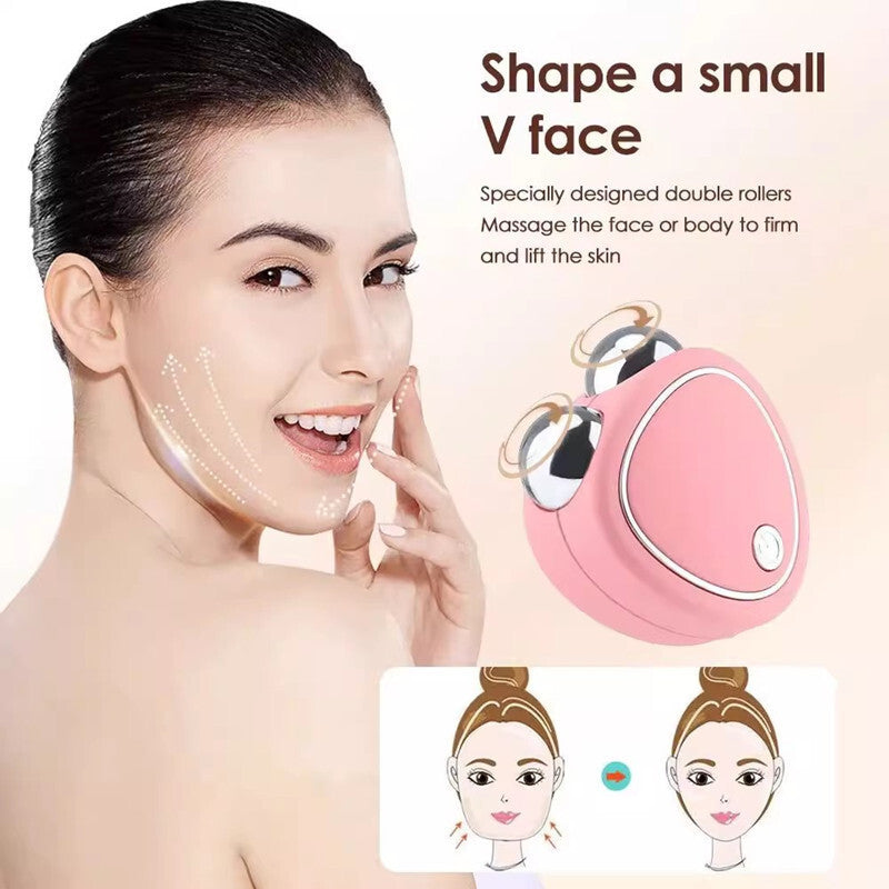 Pink Microcurrent Face Lifting Massager - Sonic Vibration, V-Shape Sculpting - Image 5