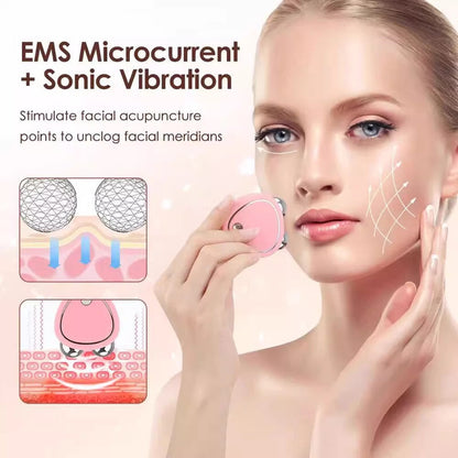 White Microcurrent Face Lifting Massager - Sonic Vibration, V-Shape Sculpting - Image 2