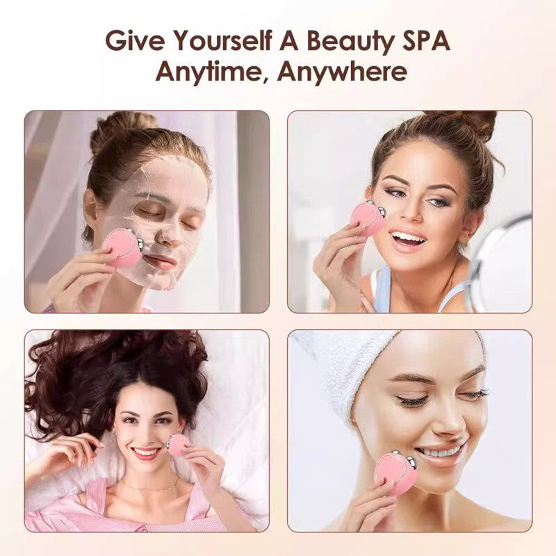 White Microcurrent Face Lifting Massager - Sonic Vibration, V-Shape Sculpting - Image 4