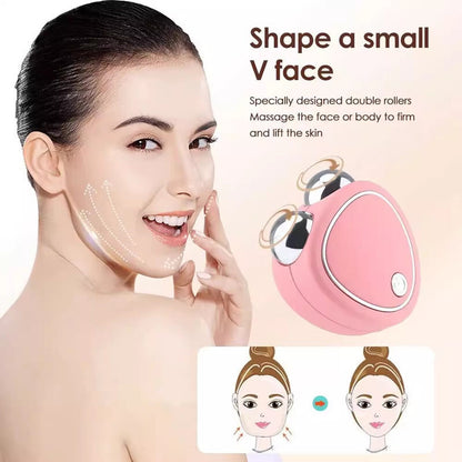 White Microcurrent Face Lifting Massager - Sonic Vibration, V-Shape Sculpting - Image 5