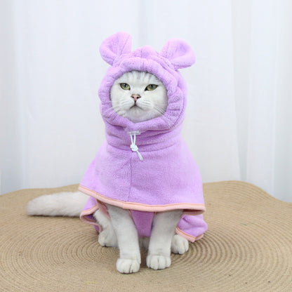 Purple Hooded Dog Bathrobe - Super Absorbent, Adjustable Fit, Cozy Pet Towel (Size : L) - Image 2