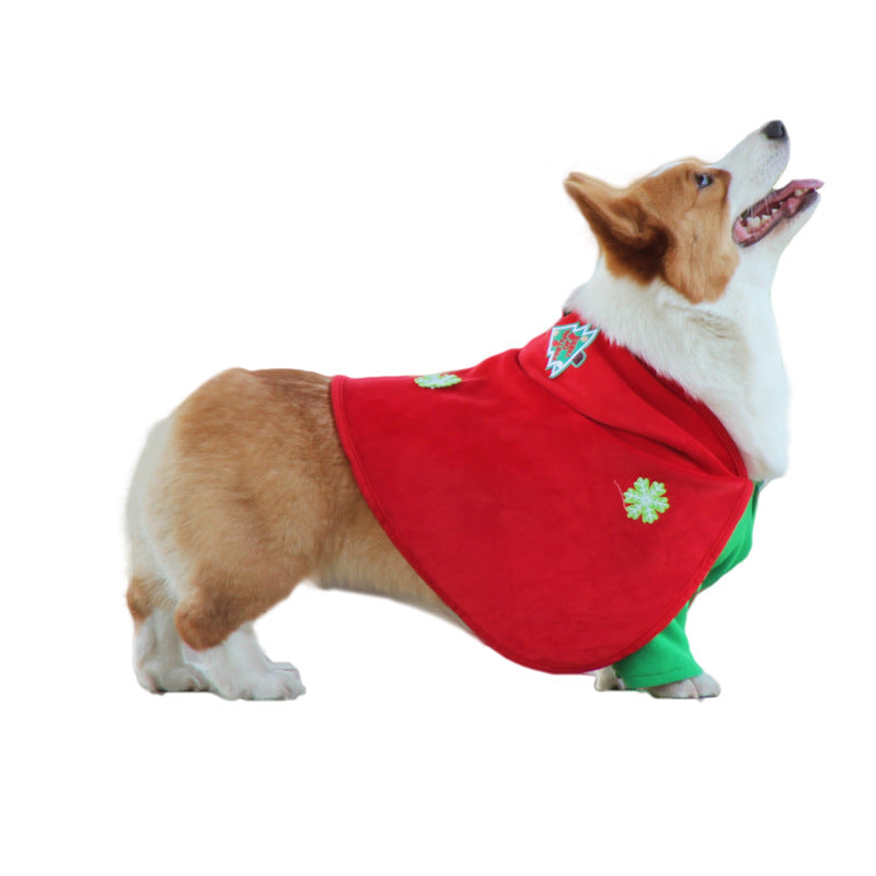 Christmas Dog Costume - Festive Hooded Cape & Green Jumpsuit Outfit (Size : XL) - Image 4
