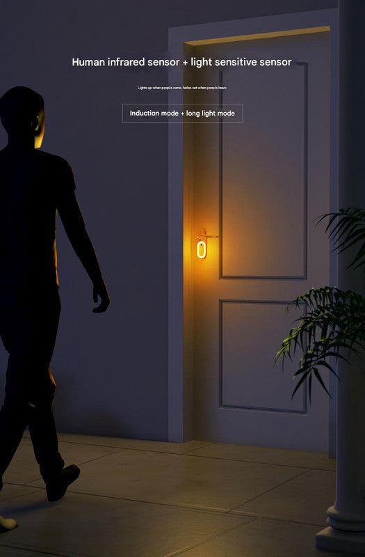 Wooden Motion Sensor LED Night Light - Doorknob Hanger & Writable Message Board - Image 4