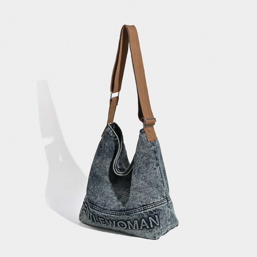 Washed Denim Tote Bag - Large Capacity Shoulder & Crossbody - Image 2