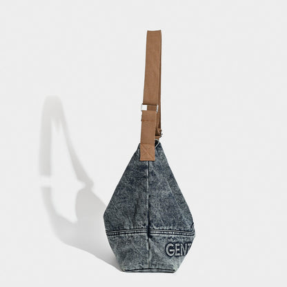 Washed Denim Tote Bag - Large Capacity Shoulder & Crossbody - Image 3