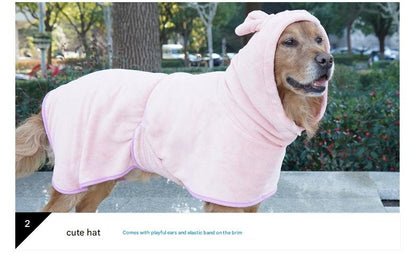 Green Hooded Dog Bathrobe - Super Absorbent, Adjustable Fit, Cozy Pet Towel (Size : M) - Image 5