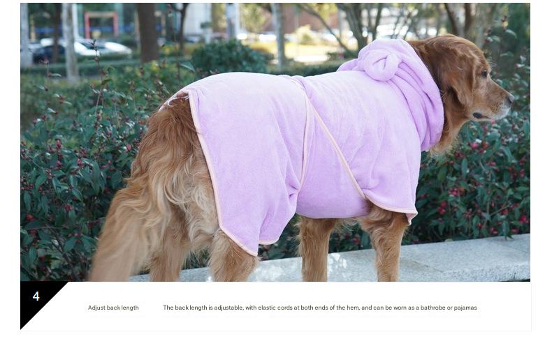 Green Hooded Dog Bathrobe - Super Absorbent, Adjustable Fit, Cozy Pet Towel (Size : L) - Image 6