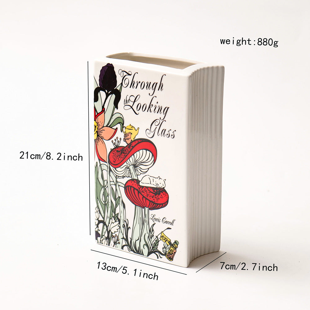 Literary Book Vase - Creative Ceramic Planter & Desk Organizer(Type A - 21x13x7cm) - Image 3