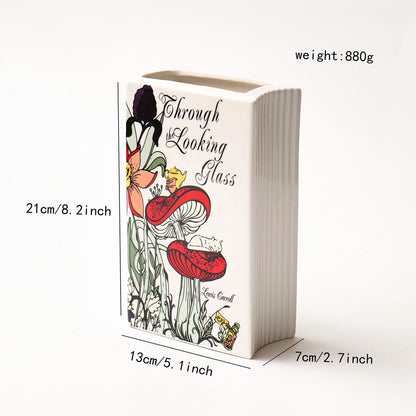 Literary Book Vase - Creative Ceramic Planter & Desk Organizer(Type A - 21x13x7cm) - Image 3
