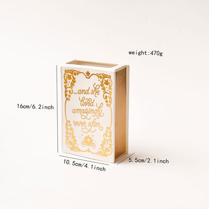 Literary Book Vase - Creative Ceramic Planter & Desk Organizer(Golden Book) - Image 2
