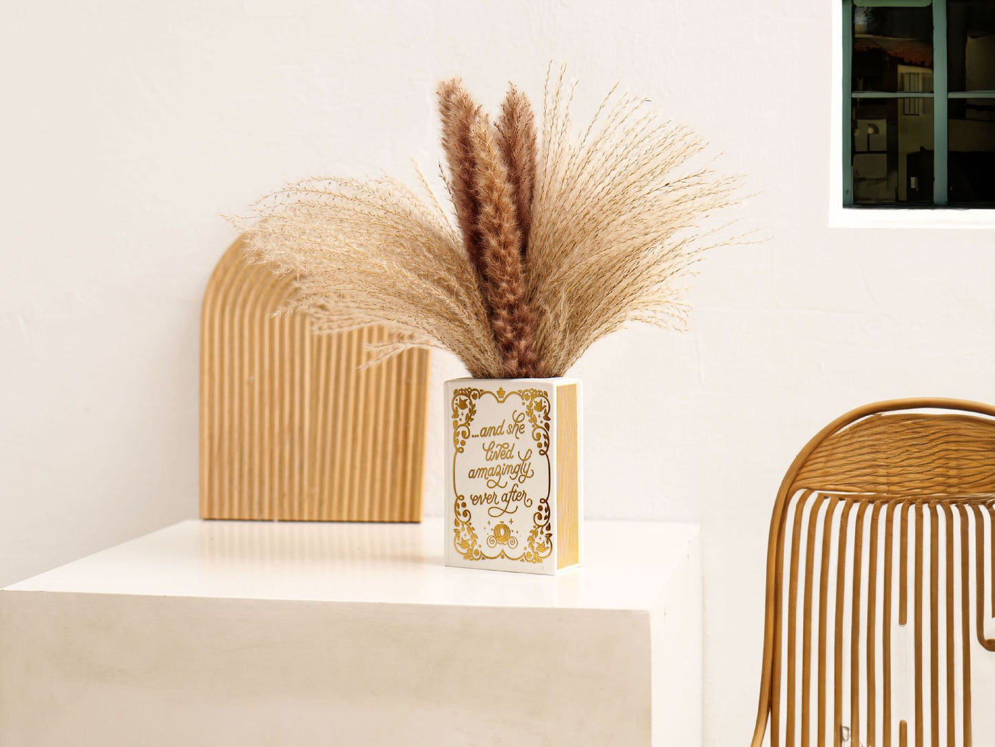 Literary Book Vase - Creative Ceramic Planter & Desk Organizer(Golden Book) - Image 3