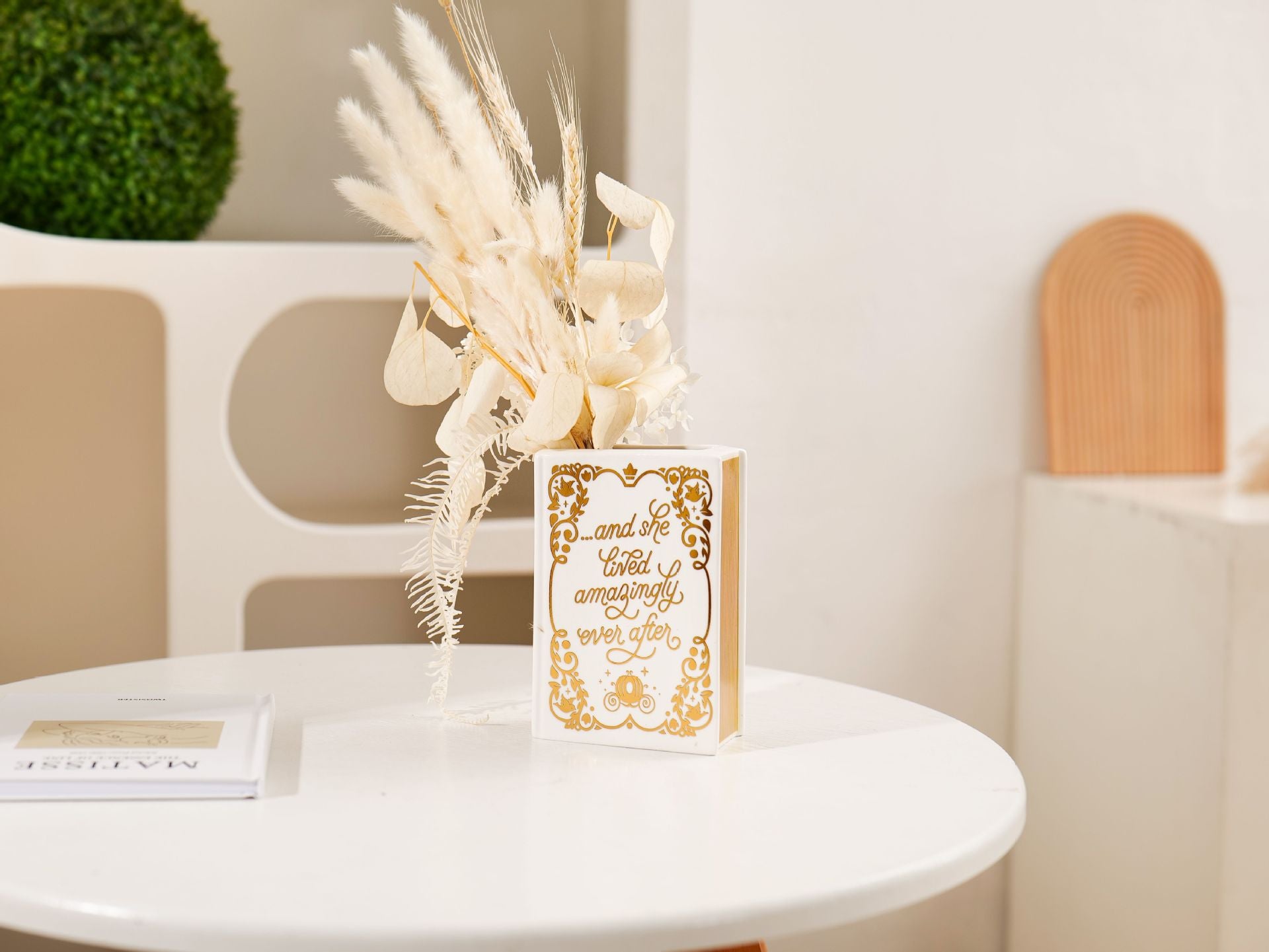 Literary Book Vase - Creative Ceramic Planter & Desk Organizer(Golden Book) - Image 5