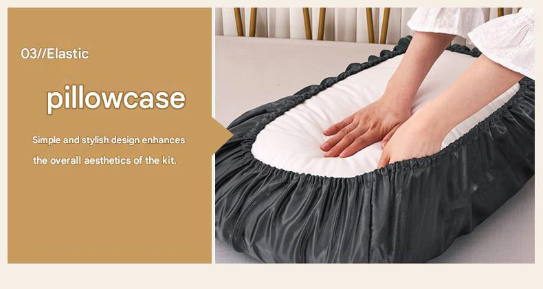 Sky Blue Silky Satin Pillowcase Pair - Smooth for Hair & Skin, Elastic Fitted (46x90+16cm) - Image 4
