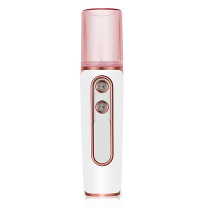 White Dual Nozzle Nano Facial Mister - USB Rechargeable Hydrating Spray - Image 2