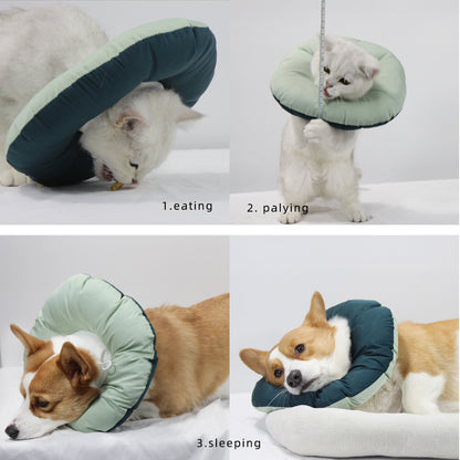 Green Adjustable Soft Elizabethan Collar for Pets - Comfortable Recovery Aid - L - Image 3