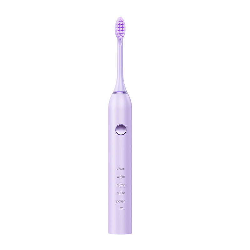 Advanced Sonic Toothbrush: 5 Cleaning Modes, 2-Min Timer, USB Fast Charge, Purple (4 brush heads) - Image 2