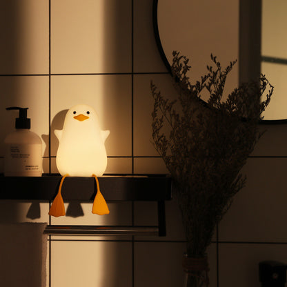 Cute Gull Silicone Night Light - Tap Control, USB Rechargeable, Kids Bedroom (Colorful yellow beak) - Image 3