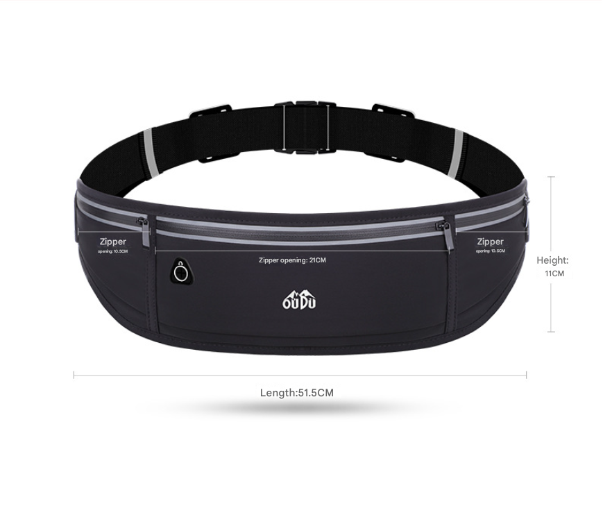 Light gray Adjustable Running Belt - Fits Large Phones, Reflective, Earphone Port - Image 4