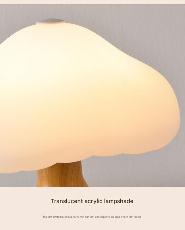 Gray Mushroom LED Table Lamp - Rechargeable, 3-Color Touch Dimmable, USB-C - Image 5