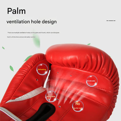 Blue And Silver Durable 10oz PU Leather Boxing Gloves - Padded & Ventilated for Training - Image 4