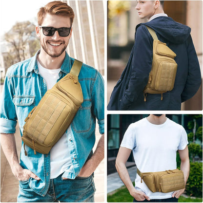 Khaki Rugged Tactical Waist Pack - MOLLE Outdoor Fanny Bag for Hiking Cycling & Travel - Image 5