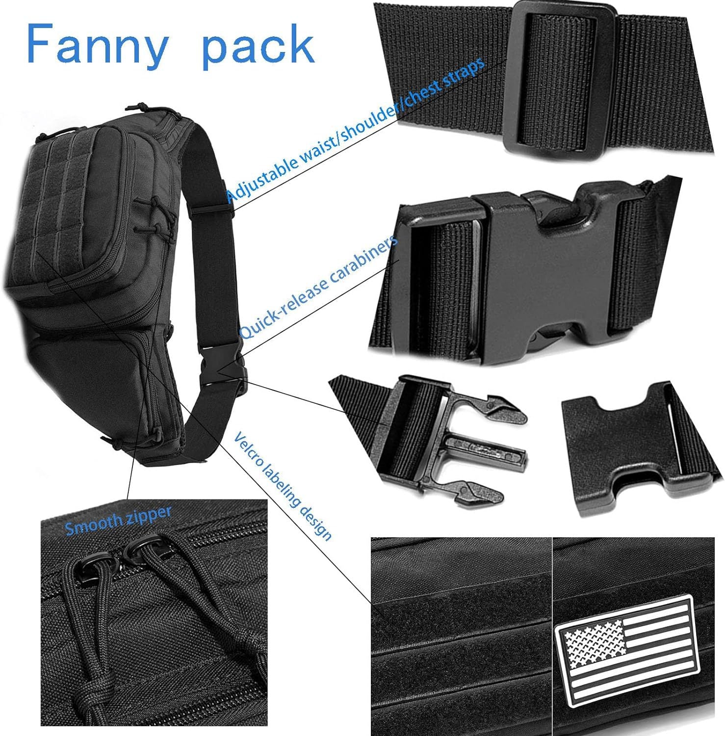 Green Rugged Tactical Waist Pack - MOLLE Outdoor Fanny Bag for Hiking Cycling & Travel - Image 4