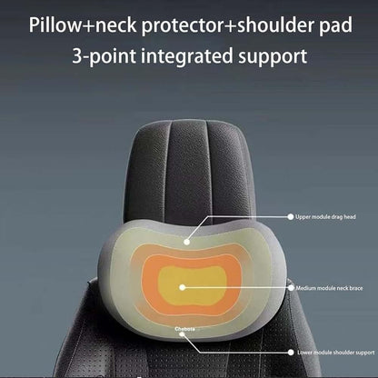 Brown Ergonomic Memory Foam Car Headrest & Lumbar Support Cushion Set - Driving Comfort Neck & Back Pillow - Image 4