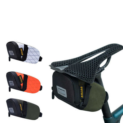 White And Black Water-Resistant Bicycle Saddle Bag - 1.3L Reflective Seat Pack for Road & Mountain Bikes - Image 2