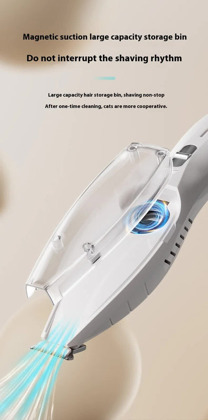 Blue Rechargeable Pet Grooming Clipper with Built-in Vacuum - Low Noise Hair Trimmer for Dogs & Cats - Image 7